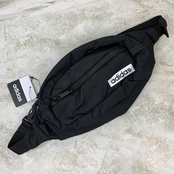 ADIDAS — Black & White Core Waist Travel Bag — NWT - Picture 2 of 8